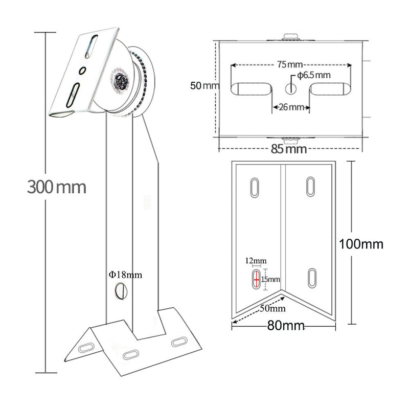 Soporte de CCTV para cámara, soporte de aro de poste cilíndrico, ángulo recto, soporte de esquina de pared exterior, soporte de montaje, soporte de aluminio