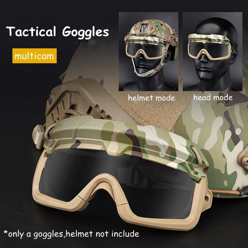 Gafas tácticas Airsoft Paintball a prueba de viento antiniebla CS juego de guerra gafas de protección para senderismo aptas para casco táctico