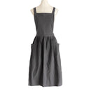 Delantal de algodón rosa y gris para el hogar, cocina, pintura para hornear, ropa de trabajo artesanal, café, Barista, restaurante, camarera, floristería, uniforme B2