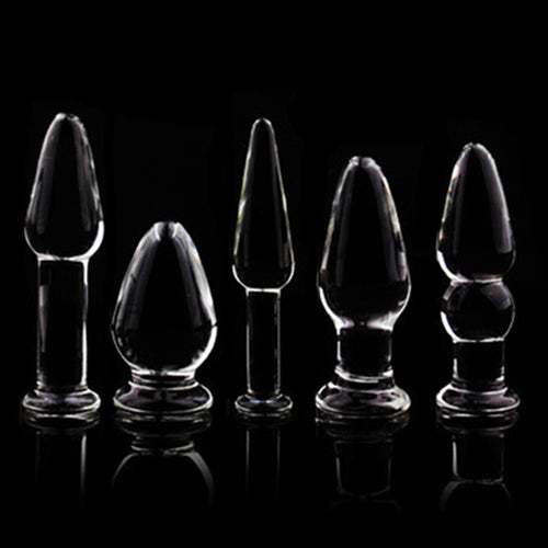 Pyrex Glass Butt Plug Anal Dildo Crystal Beads Ball Fake Penis Female Masturbation Male Adult Sex Toys for Women Men