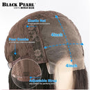 Pelucas de cabello humano con frente de encaje recto transparente Peluca con frente de encaje de onda del cuerpo Peluca con frente de encaje rizado profundo indio Pelucas de cabello humano para Bl