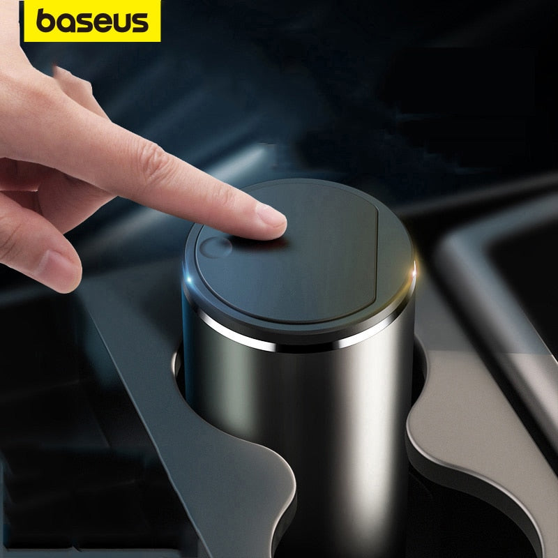 Baseus Alloy Car Trash Can Auto Organizer Storage Bag Car Garbage Bin Ashtray Dust Case Holder Auto Accessories