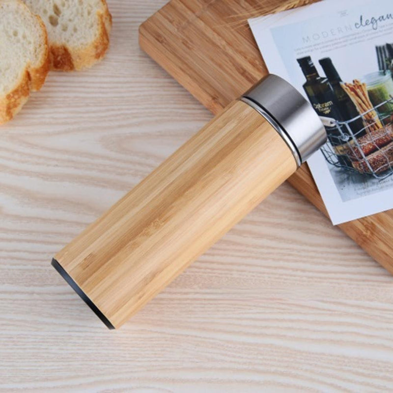 Natural Bamboo Thermos Cup Stainless Steel Bottle Vacuum Flasks Thermoses 12hours Tea Cup