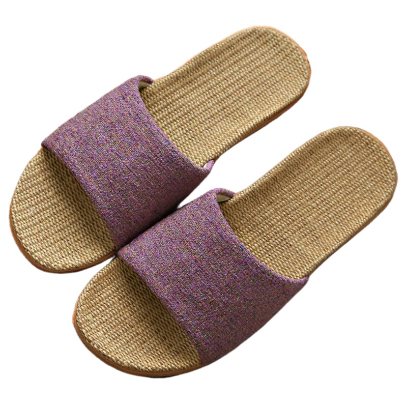 Suihyung Women Slippers Female Casual Flax Slides 13 Colors Linen Belt Ladies Sandals Flip Flops Lovers Summer Indoor Home Shoes