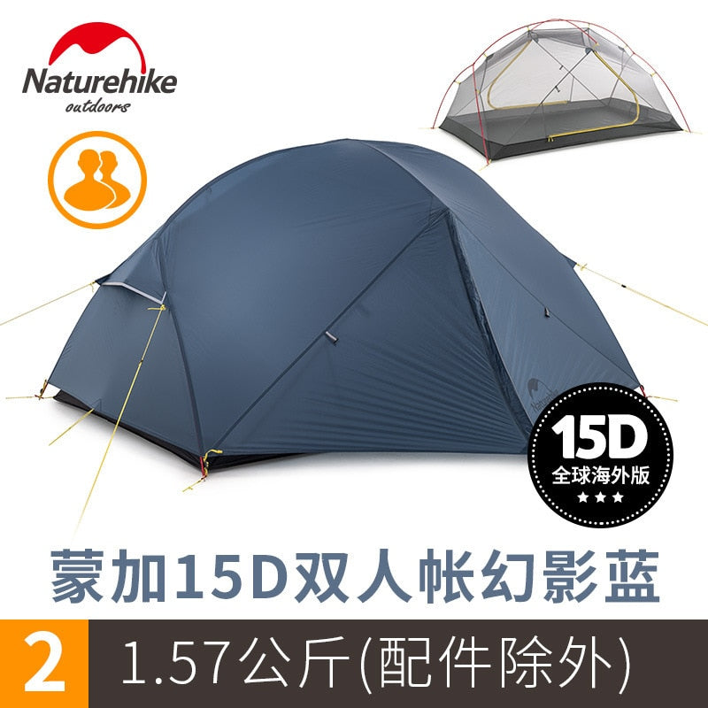 Naturehike Mongar 2 Zelt, 2 Personen Campingzelt Outdoor Ultraleicht 2 Mann Campingzelt Vorraum muss separat erworben werden
