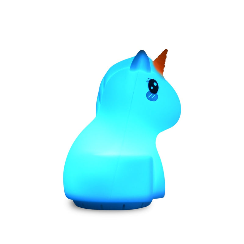 Silicona perro zorro unicornio música lámpara inalámbrico Bluetooth altavoz reproductor USB recargable RGB LED luz de noche para niños bebé regalo