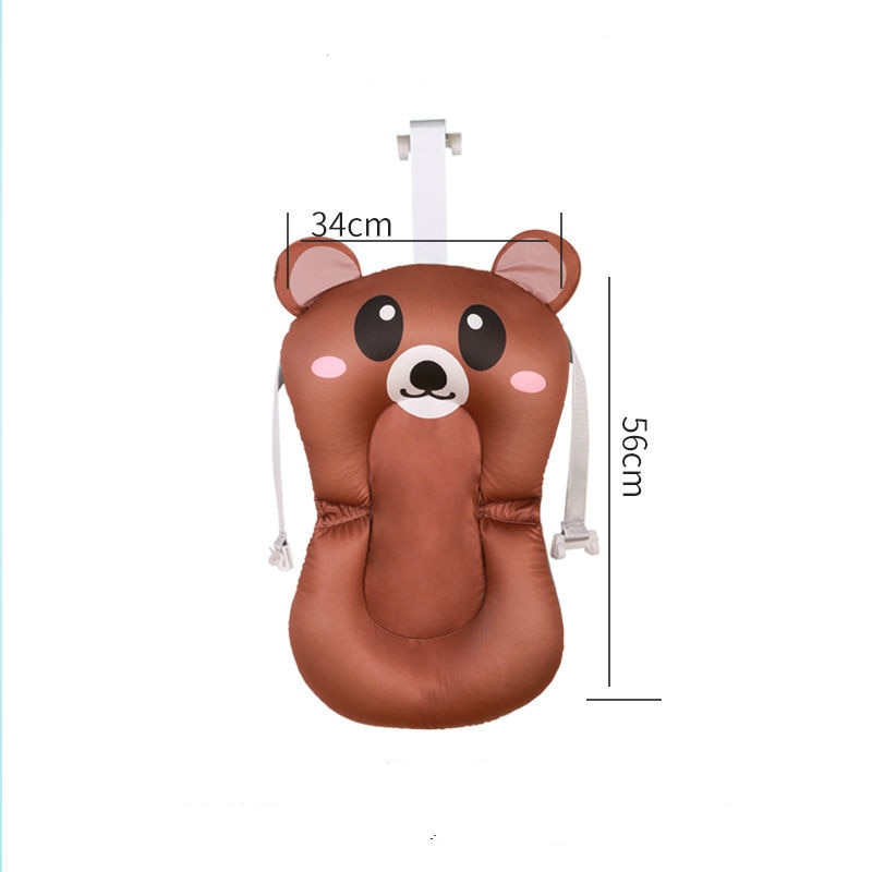 Bañera antideslizante portátil para bebé, 1 unidad, cojín de aire para recién nacido, cama/silla/estante para Baby Shower, almohadilla de baño para bebé con dibujos animados de animales bonitos