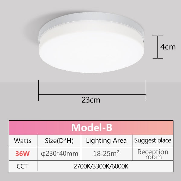 LED Ceiling Panel Light Ultrathin Square Round Natural Light 18W 24W 36W 48W 85-265V LED Mounted Modern Lighting For Home Deco