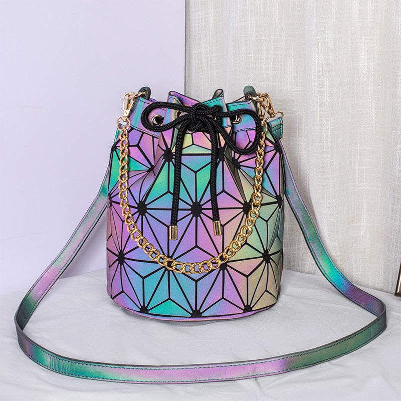 DIOMO, bolsos de mujer, moda 2022, tendencia geométrica, reflectante, luminoso, bolso de cubo, bolsos de diseñador, bolsos de hombro tipo bandolera