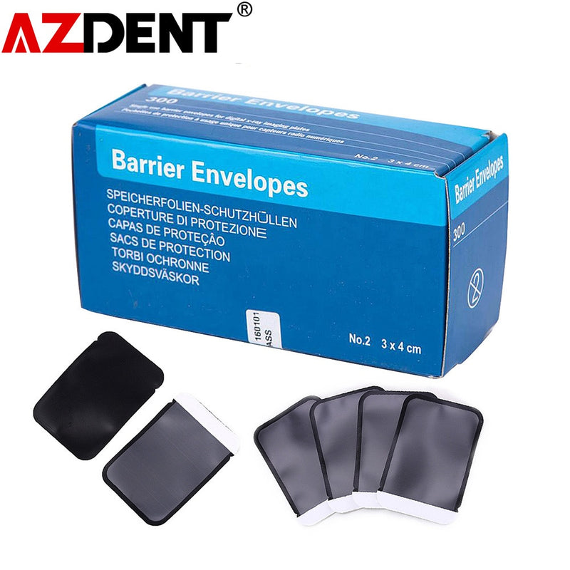 300 Uds. Sobres de barrera ScanX de rayos X dentales tamaño 2 adecuados para el tamaño de pieza de dientes de 30x40 MM