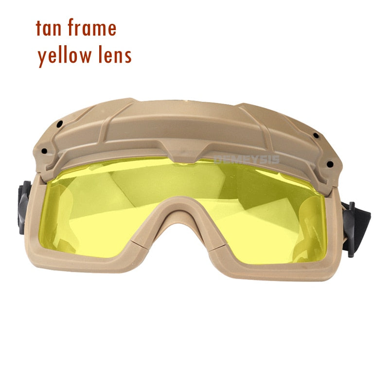 Tactical Airsoft Paintball Goggles Windproof Anti Fog CS Wargame Hiking Protection Goggles Fits for Tactical Helmet