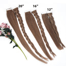 AW Tape In Human Hair Straight Extensions Black Brown Invisible Seamless None Remy Skin Weft European Natural Hair Extension
