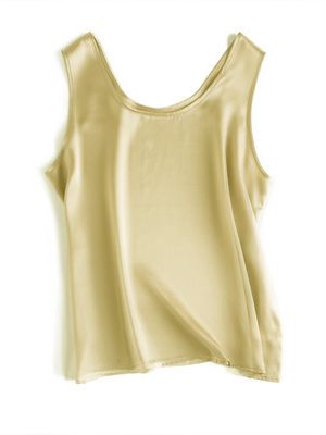 SuyaDream Women Basic Cozy Tanks 100%Real Silk O neck Sleeveless Chic T Shirt 2020 Solid Summer Vests White Pink Beige