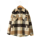 Tangada 2020 Autumn Winter Women Blue Plaid Long Coat Jacket Pocket Casual Warm Overcoat Fashion Outwear Tops QW12