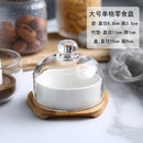 Kreativer Keramik-Snackteller Obstteller Glasabdeckung Dessertschale Trockenobstteller Moderne Wohnzimmer-Snack-Aufbewahrungsplatte