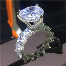 choucong Vintage Blumen Versprechen Fingerring 925 Sterlingsilber AAAAA Zirkonia Verlobungs Ehering für Damen Party Schmuck