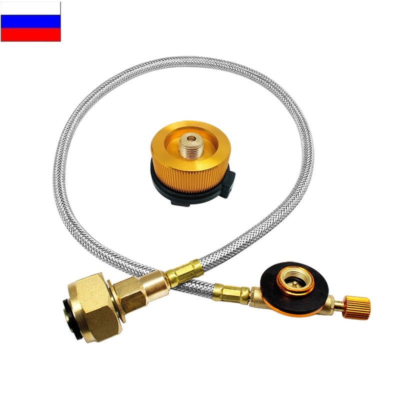 Outdoor Gas Stove Camping Stove Propane Refill Adapter Burner LPG Flat Cylinder tank Coupler Container Adapter Save Metal Tube