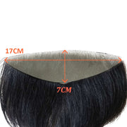Herren Toupet 100% Echthaar Haarteil V-Loop Front Toupet für Herren Dünne Haut PU Herren Perücken 15cm Remy Haarersatz Naturfarbe