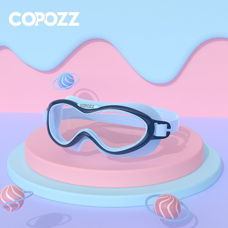 COPOZZ Kinder-Schwimmbrille Anti-Fog Wasserdichte Kinder Jugendliche Big Frame Schwimmbrille Junge Mädchen Einteilige Schwimmbrille