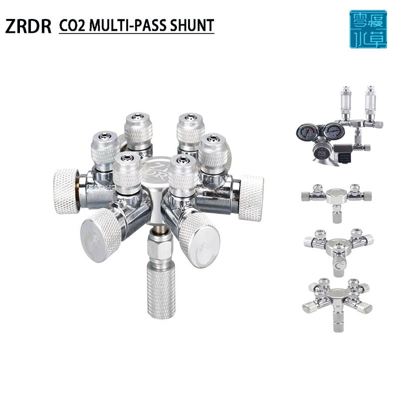 ZRDR aquarium CO2 shunt bubble counter control fine-tuning valve generator system distributor fish tank multi-channel CO2 shunt
