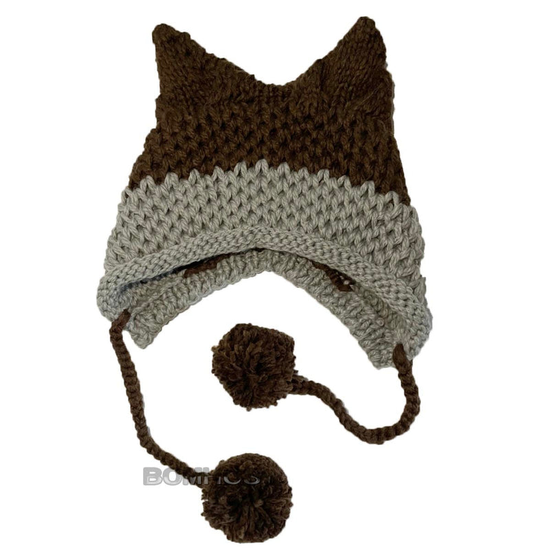 BomHCS Cute Fox Ears Beanie Winter Warm 100% Gorro de punto hecho a mano