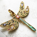Pendant Golden Dragonfly,Spring Brand Jewelry Bohemia Playful 925 Sterling Silver Colourful Happy Gift For Women