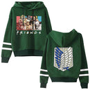 Attack on Titan Long Sleeved Striped Hooded Sweatshirt Pullover Tops Harajuku