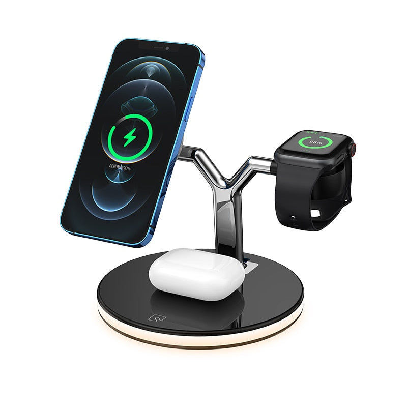 3in1 Magnetic Qi Fast Wireless Charger For IPhone 14 13 12 Mini Pro MAX Fast Charging Station For Apple Watch 8U 7 6 5 4 3 2