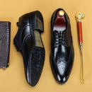 Desai 2022 New Men Dress Handmade Shoes Genuine Leather Male Oxford Italian Classic Vintage Lace-up Men&
