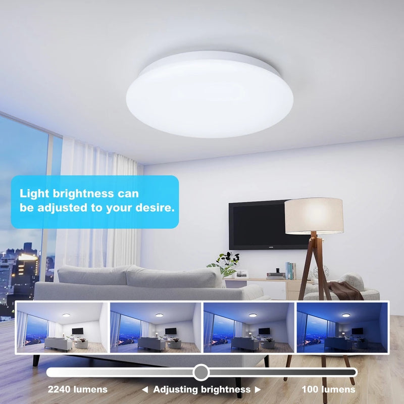 Smart WIFI LED Ceiling Light, RGB Dimmable, Remote Control Voice Control APP Control for Bedroom Living Room Ambient Light 28W