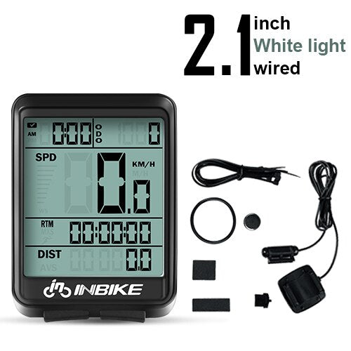 INBIKE Rainproof MTB Bike Computer Bicycle Speedometer Wireless Wired Odometer Cycling Watch LED Screen Measurable watch IC321