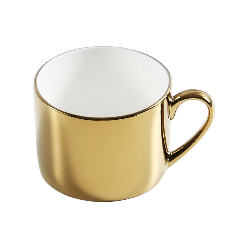 1 STÜCK Einfache Keramik Kaffeetasse Knochen Porzellan Wasser Tasse Teller Paar Tassen Vergoldet Trinkgefäße 8/10 Zoll Dessertteller