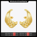 ENFASHION Geometric Lines Stud Earrings For Women Gold Color Metal Conch Earings Fashion Jewelry 2020 Gifts Kolczyki E201182