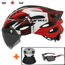 Ultraleichter Fahrradschutzhelm Outdoor Motorrad Fahrrad Rücklicht Helm Abnehmbares Visier Mountain Road Bike Helm