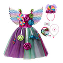 2022 New Fashion Baby Girl Candy Dress Kids Halloween Party Costume Colorful Ball Gown 2-12 Year Children Clothing