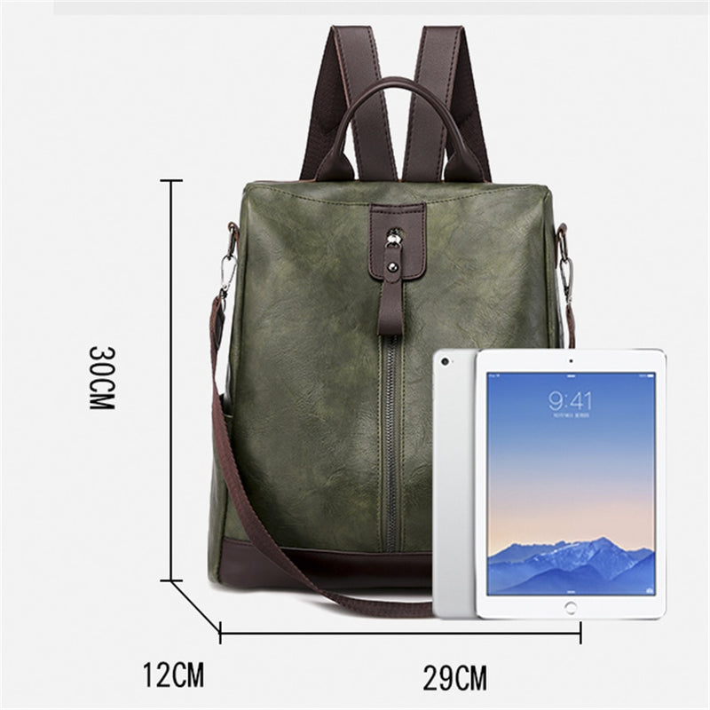 Mochila Retro 3 en 1 para mujer, mochilas escolares de cuero PU para chicas adolescentes, bolsos de hombro antirrobo para mujer, mochila de viaje Simple