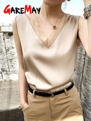Women's Black Blouses Summer Elegant Tunic Vintage Office Satin Silk Blouse Basic Chiffon Tops Shirt 2022 For Women