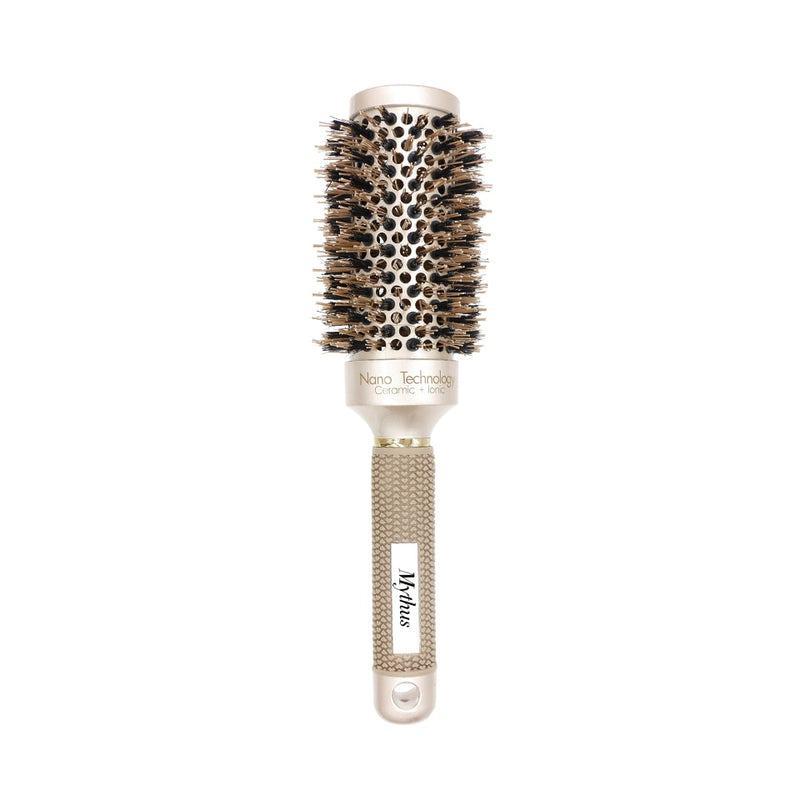 Mythus Professional Nano Technology Ceramic Ionic Hair Round Brush Boar Bristle Antistatic Heat Resistant Hair Curling Brushes