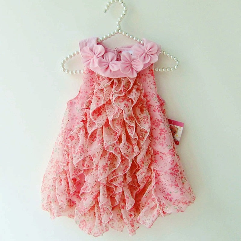 Blumen Kinder Mädchen Kleid Kleinkind Infant Party Sommer Chiffon Kleider Prinzessin Baby Kleidung 2 Jahre