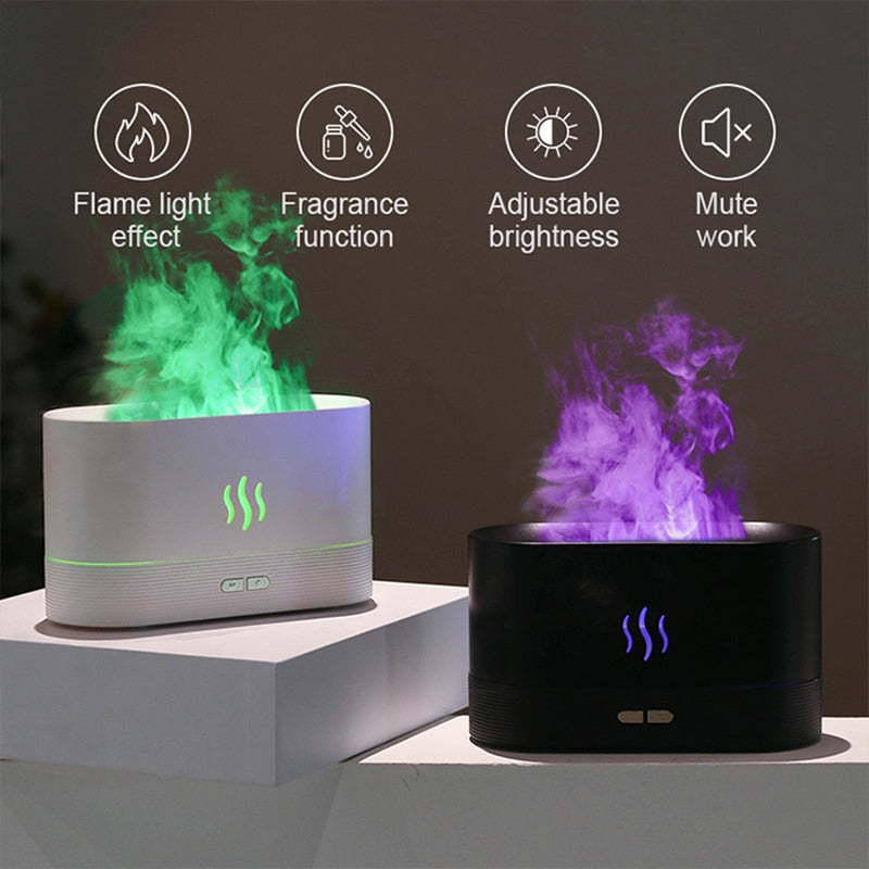 Kinscoter Aroma Diffusor Luftbefeuchter Ultraschall Cool Mist Maker Fogger Led Ätherisches Öl Flamme Lampe Diffusor
