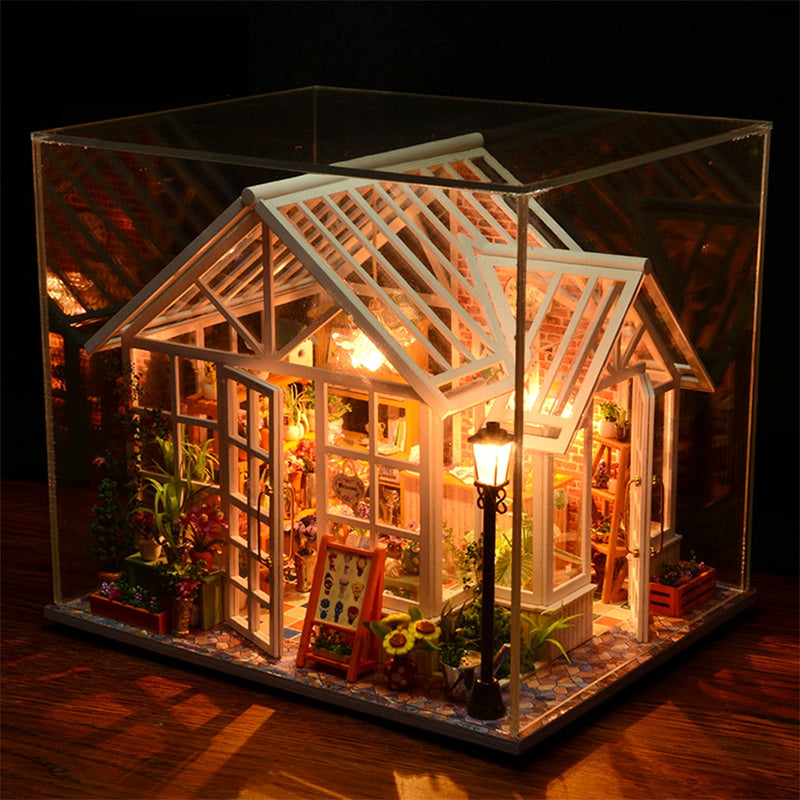 CUTEBEE, casa de muñecas DIY, Mini Casa de muñecas en miniatura de madera con jardín para construir muebles, Kit de Casa, juguetes para niños, regalo de cumpleaños