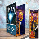 Cutebee DIY Book Nook Miniatures Shelf Insert Bookend Dollhouse Model Roombox Building Kit Wooden Bookshelf Toys Gifts 3D House