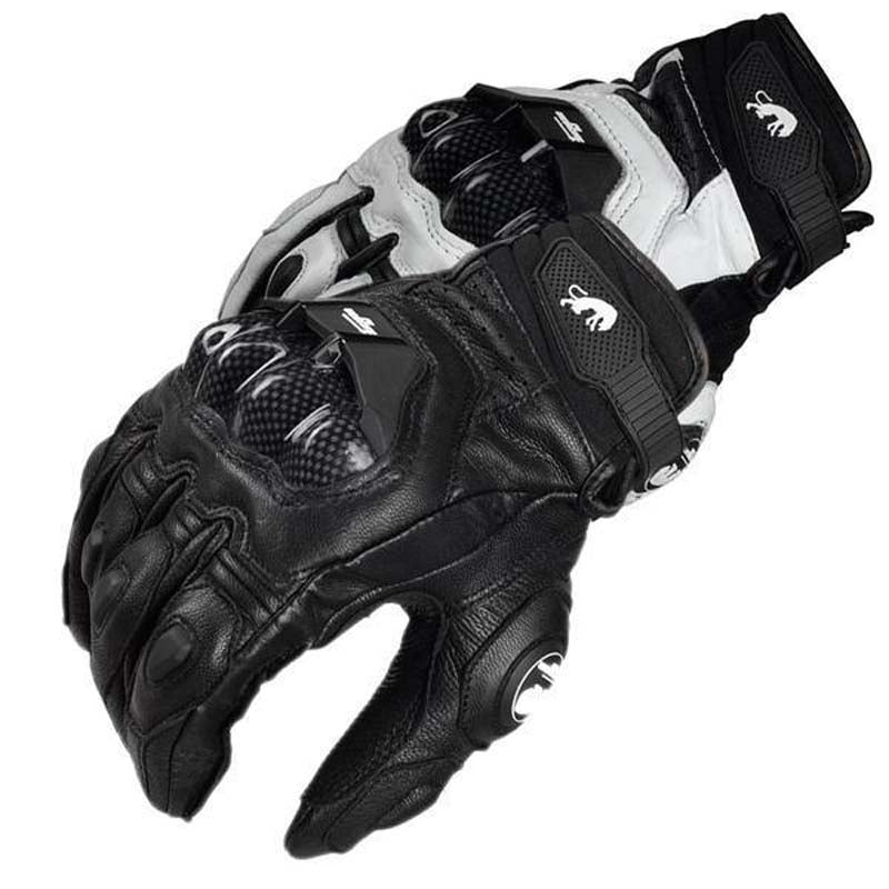 Herren Damen 4 Season Driving Supertech Schwarz/Weiß Motorrad Lederhandschuhe Rennhandschuh Motorrad Rindsleder Rennrad Ritter