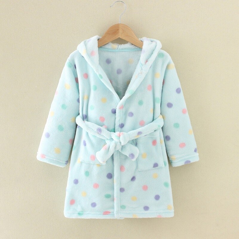 Kids Robes Winter Warm Robe For Boys Girls Child Bathrobe Fleece Bath Robe Children 2 to 8 Years Sleep Wear