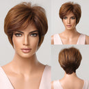 EASIHAIR Blonde Ombre Short Wigs Synthetic Hair Wigs for Women Natural Futura Hair With Bangs Daily Wigs Heat Resistant