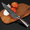 XITUO 8 "cuchillo de Chef profesional japonés de acero inoxidable Santoku cocina Damasco láser patrón vegetal rebanada carne cuchilla CN