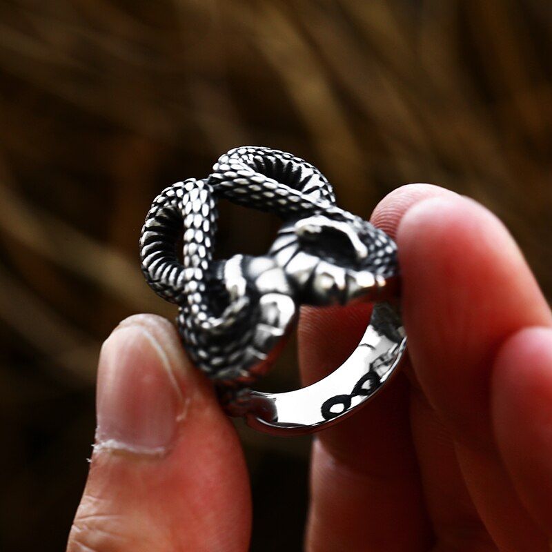 BEIER, recién llegado, anillo de serpiente, precio de fábrica, acero inoxidable de titanio, Punk, Metal pesado, Animal, joyería de moda para hombre, regalo, BR8-842