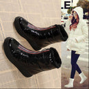 Thicken plush Waterproof Snow Boots Women's Short Boots Wild Joker White Botties Warm Botas Winter Shoes Black White Front Zip