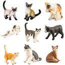 Miniature Farm Realistic Cat Figurines Toys  Educational  Animal Model Cat Figures Toy Set Decoration and Party Favors