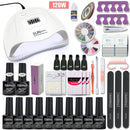 Juego de manicura, Kit de uñas acrílicas con lámpara de uñas de 120/54W, elige esmalte de uñas de Gel, juego de arte de uñas, máquina de manicura, todo para manicura